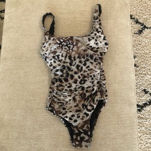 Carmen Marc Valvo Leopard Print One-Piece Swimsuit